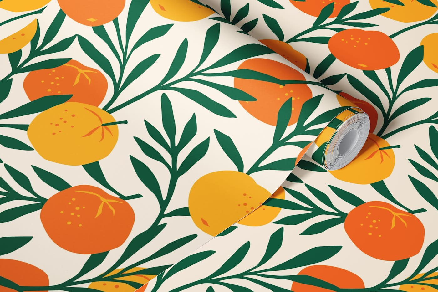 Orange mandarins wallpaper roll