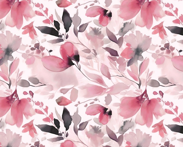 Pink Watercolor Flowers II