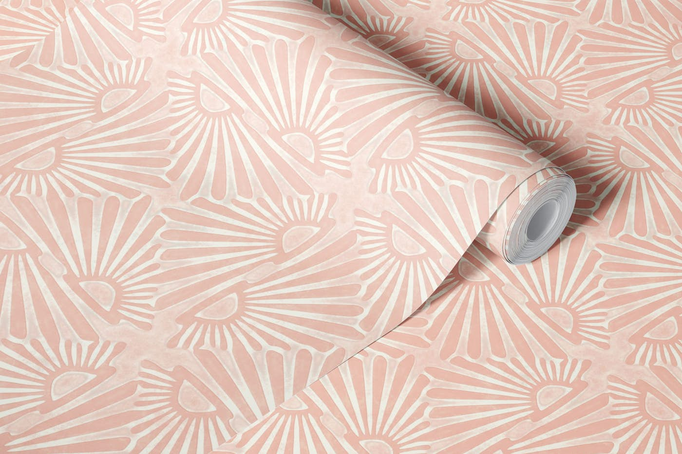 Peach vintage dye wallpaper roll