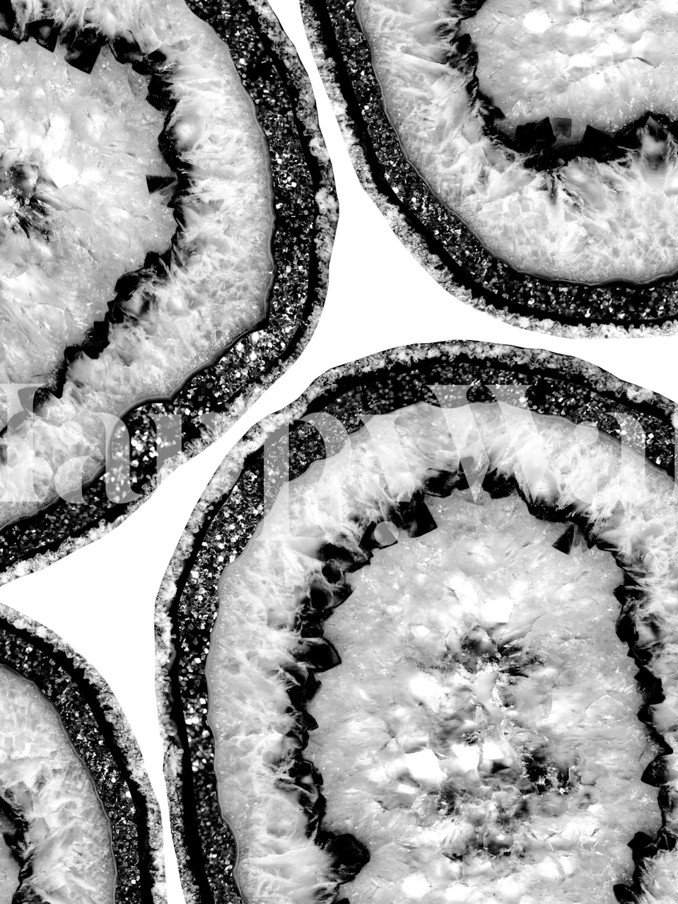 Black and white agate pattern with glitter details wallpaper
