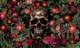 Baroque  Skull And Roses Night Garden 1