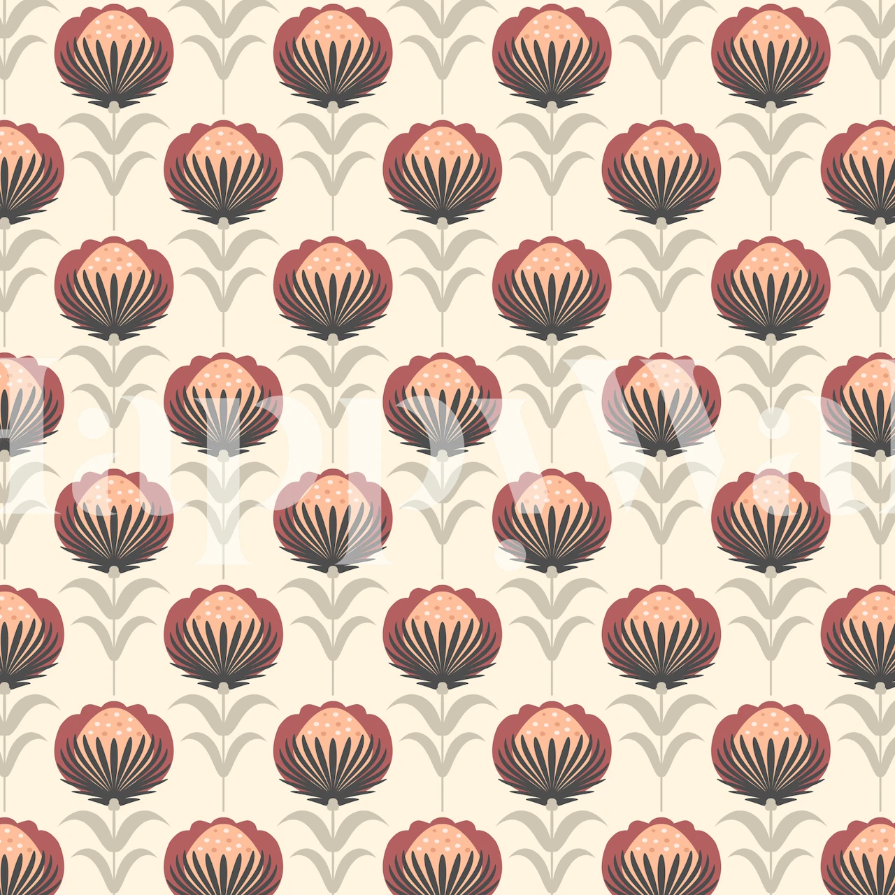 Victorian Floral Art Deco wallpaper in a room