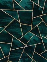 Dark Teal Ink Gold Geometric 1 ταπετσαρία