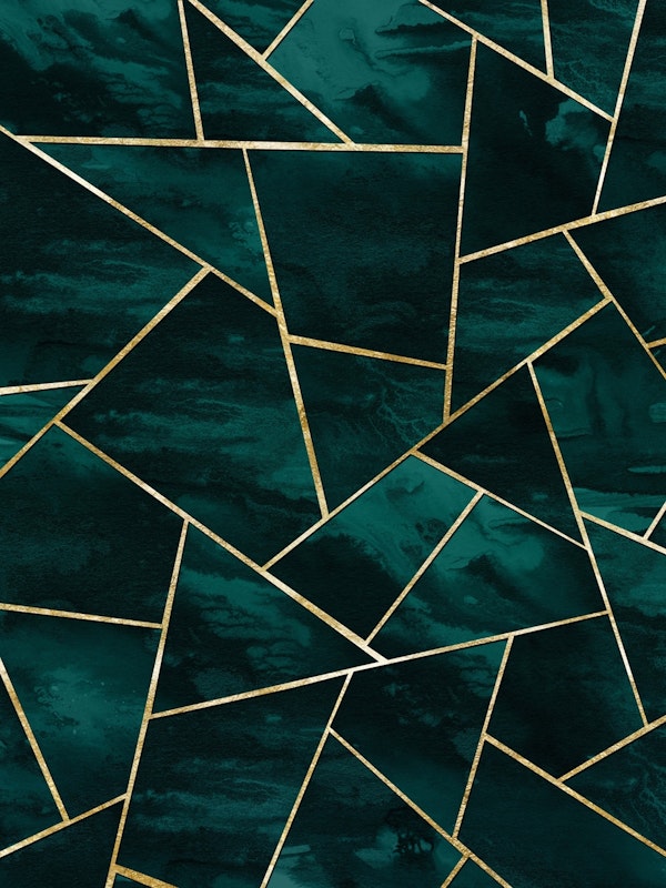 Dark Teal Ink Gold Geometric 1