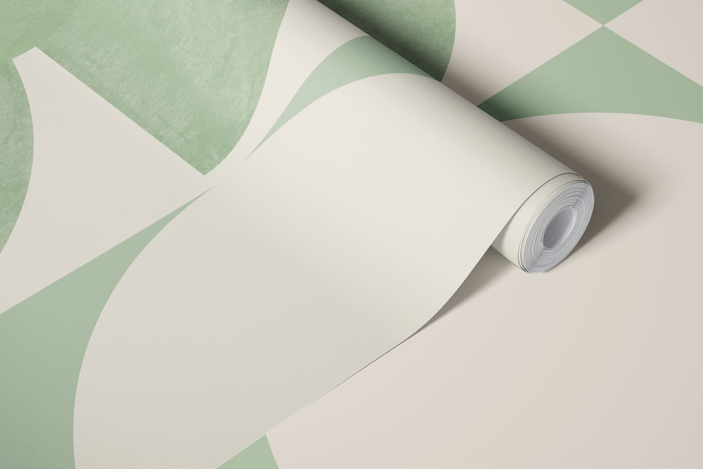 Green Vintage Geometric wallpaper roll