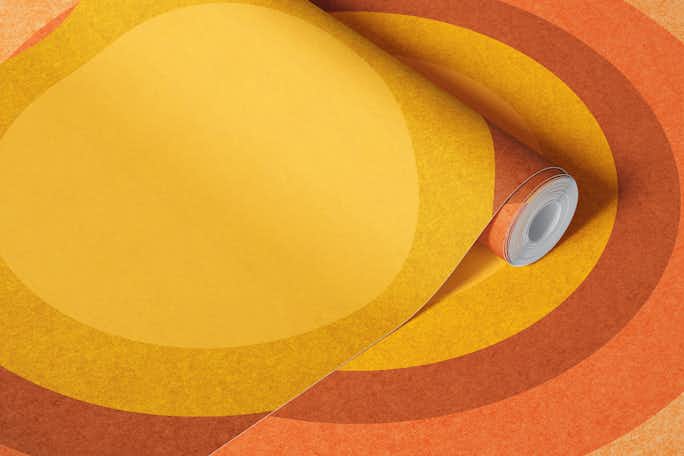 Retro Orange Boho Sunwallpaper roll