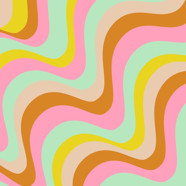 Retro Curves in Mint and Pink