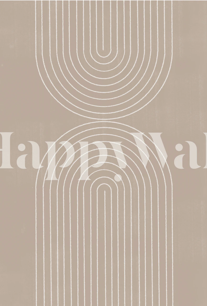 Geometric cream wallpaper with white arches