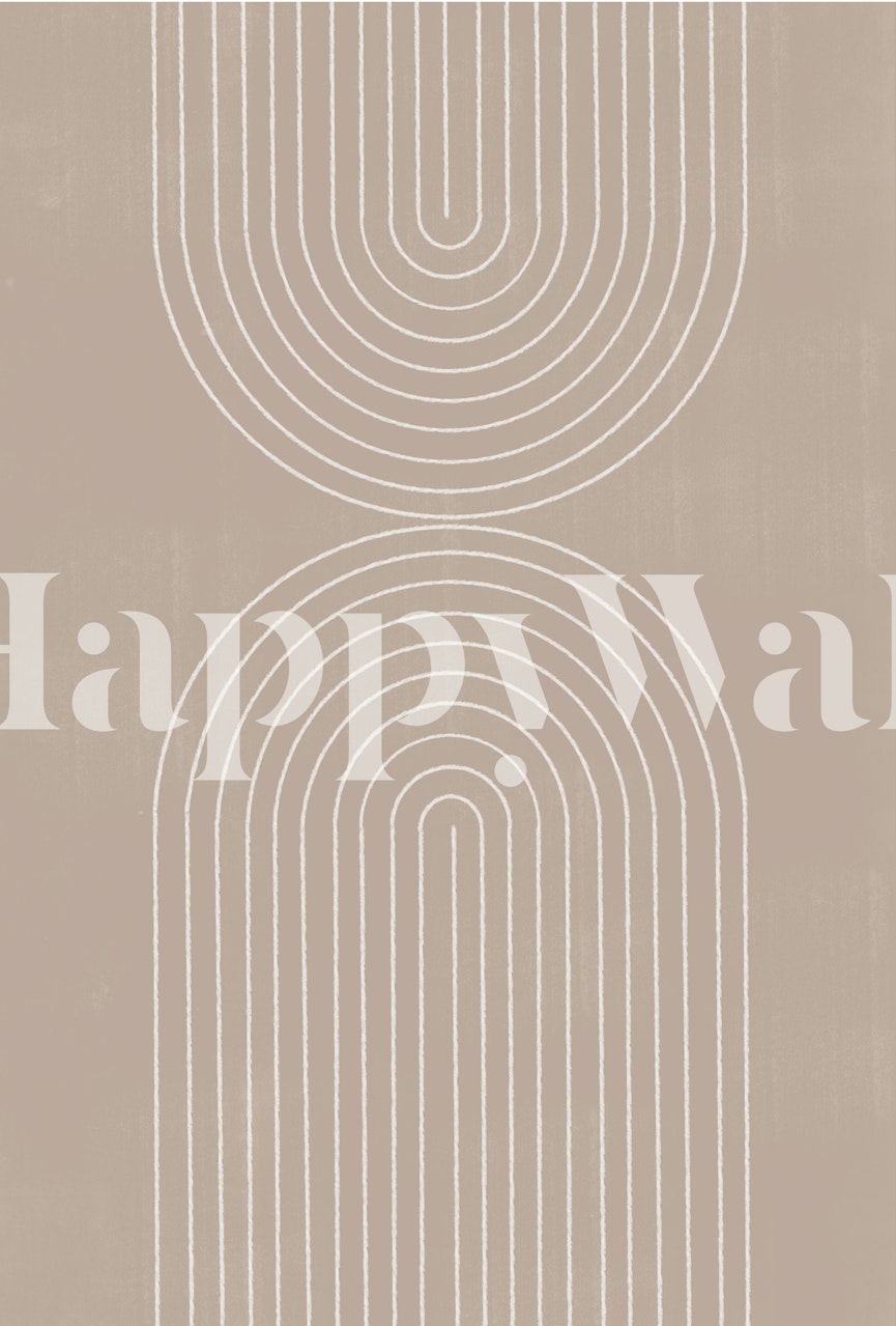 Geometric cream wallpaper with white arches