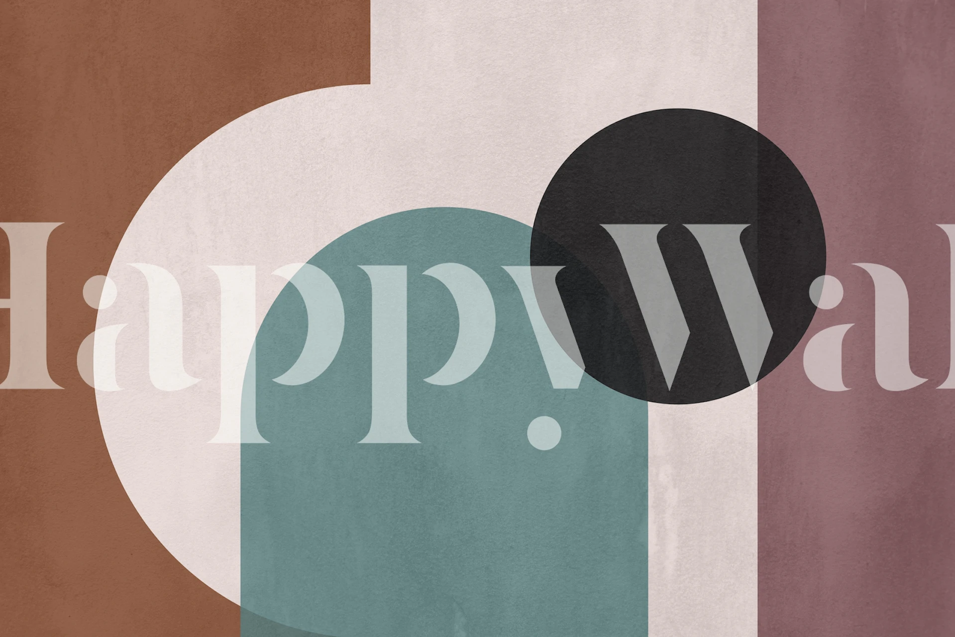 Geometric shapes in soft cement tones, black accents wallpaper