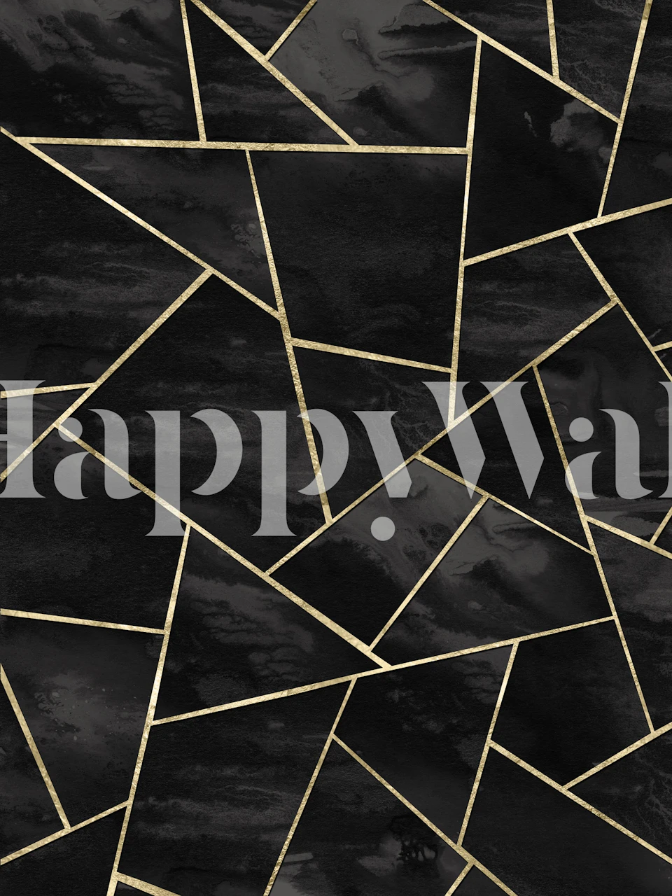 Black Ink Gold geometrisch behangontwerp