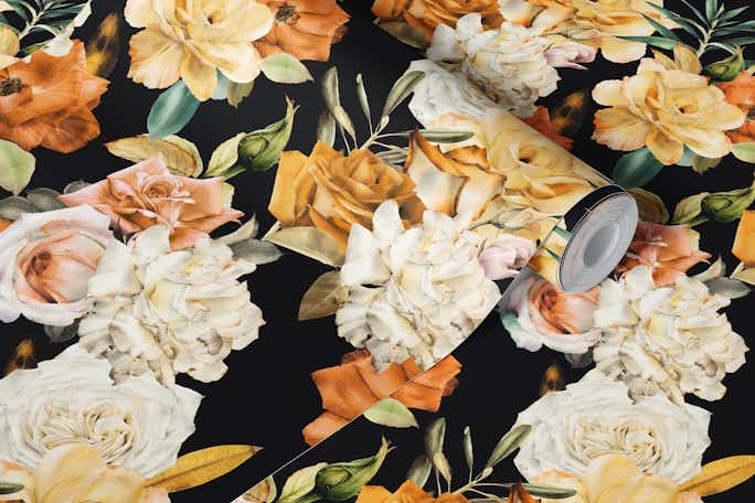 Vintage floral patternwallpaper roll