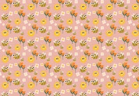 Happy bees and sunshine pink papel de parede
