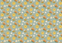 Happy bees and sunshine blue papel de parede