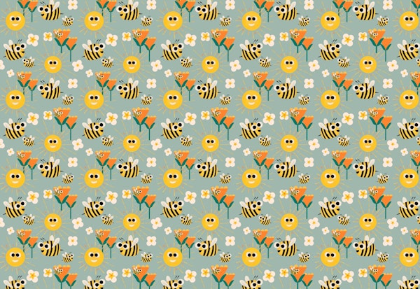 Happy bees and sunshine blue