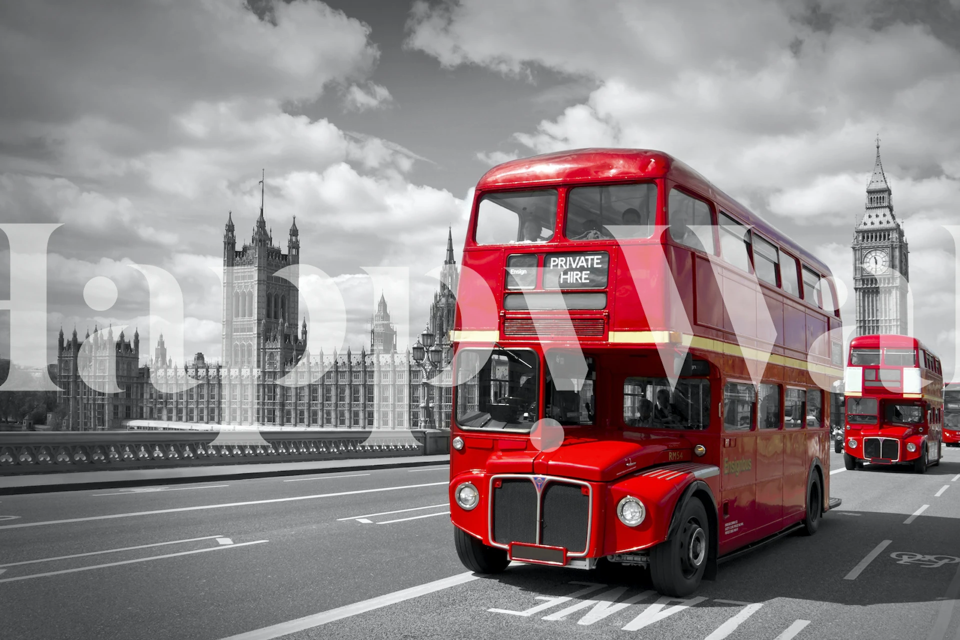 Wallpaper design of red buses in London