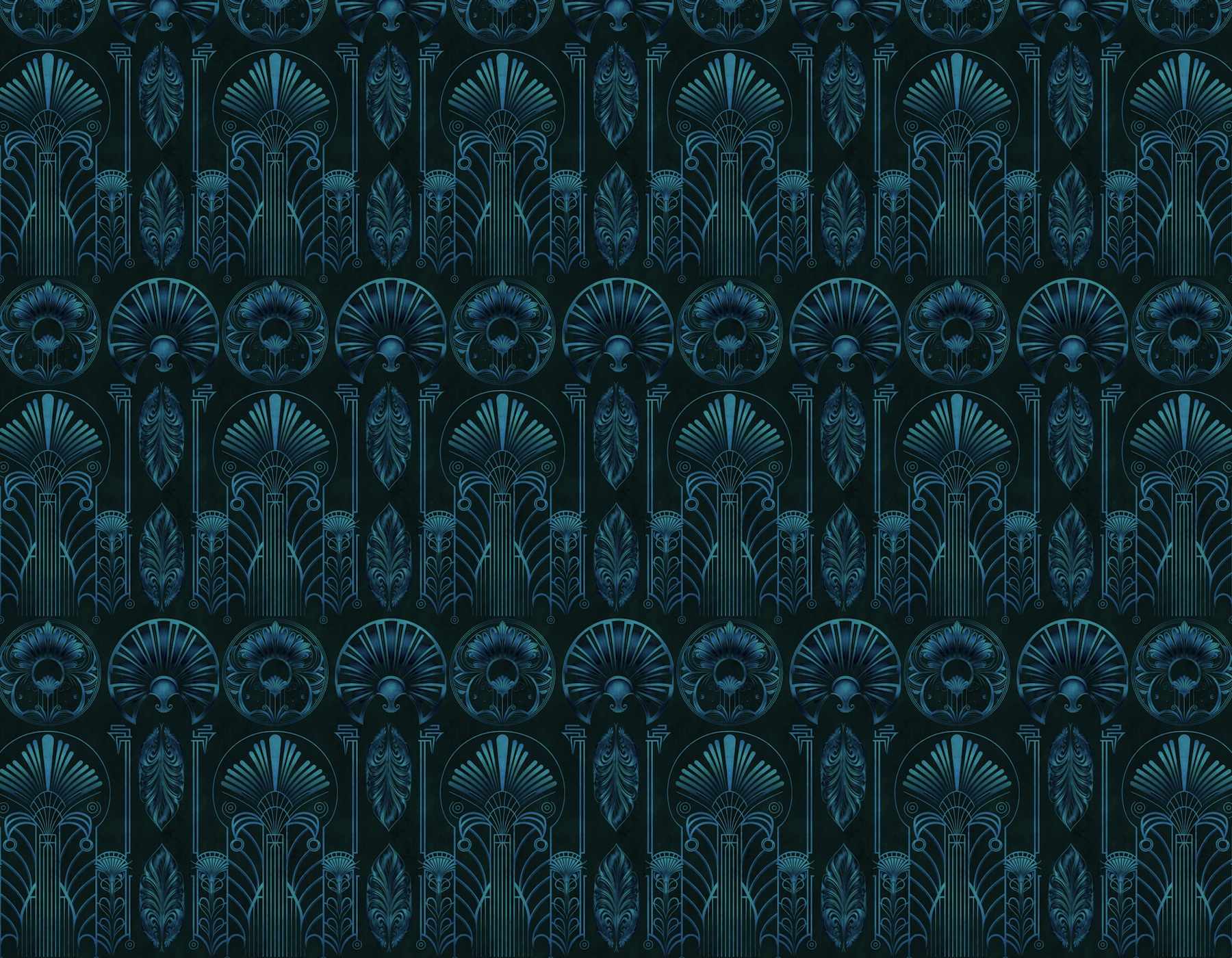 Art Deco Turquoise Teal Luxury Wallpaper | Happywall