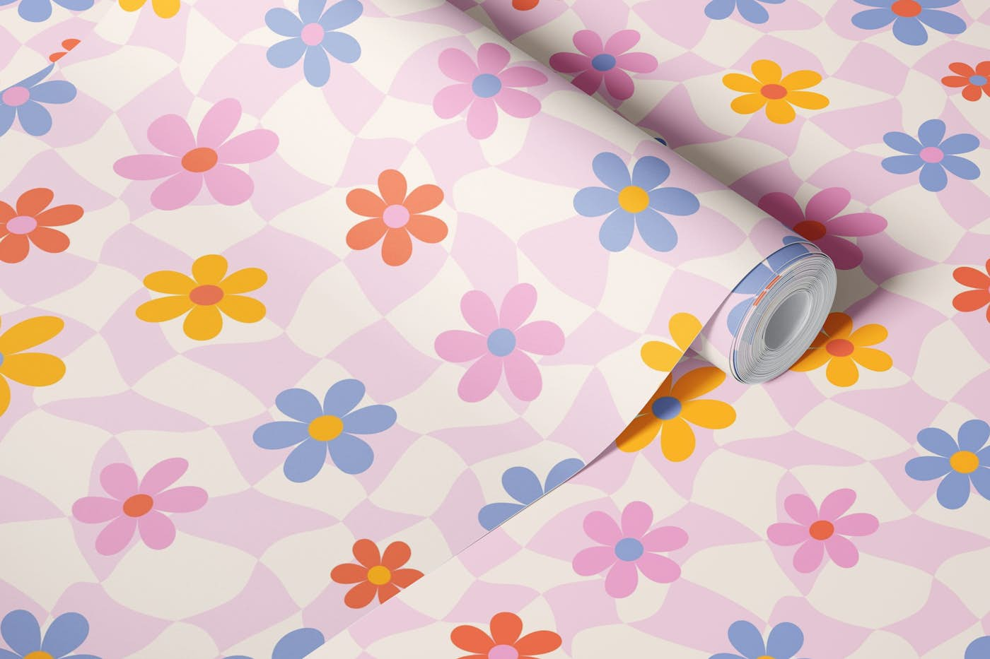 Happy flower power wallpaper roll