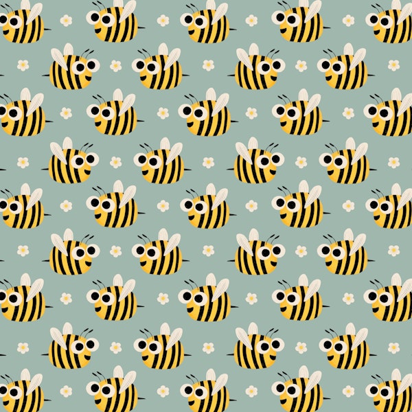 Cute Bees Blue