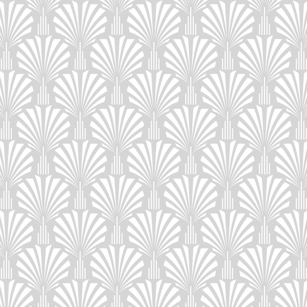 Modern Art Deco White and Grey