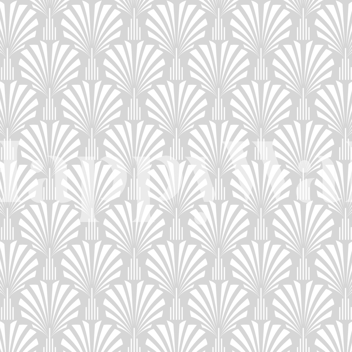 Modern Art Deco White and Grey Wallpaper Buy at
