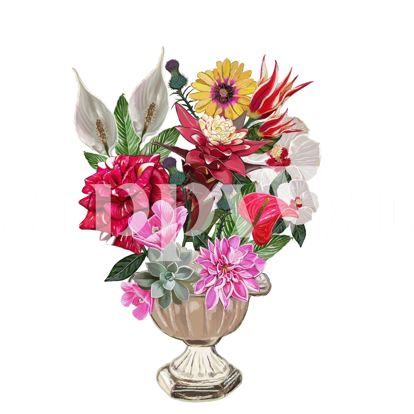 Colorful Flower Bouquet Wallpaper - Buy Online at Happywall