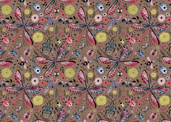 Doodle bugs on mocha brown