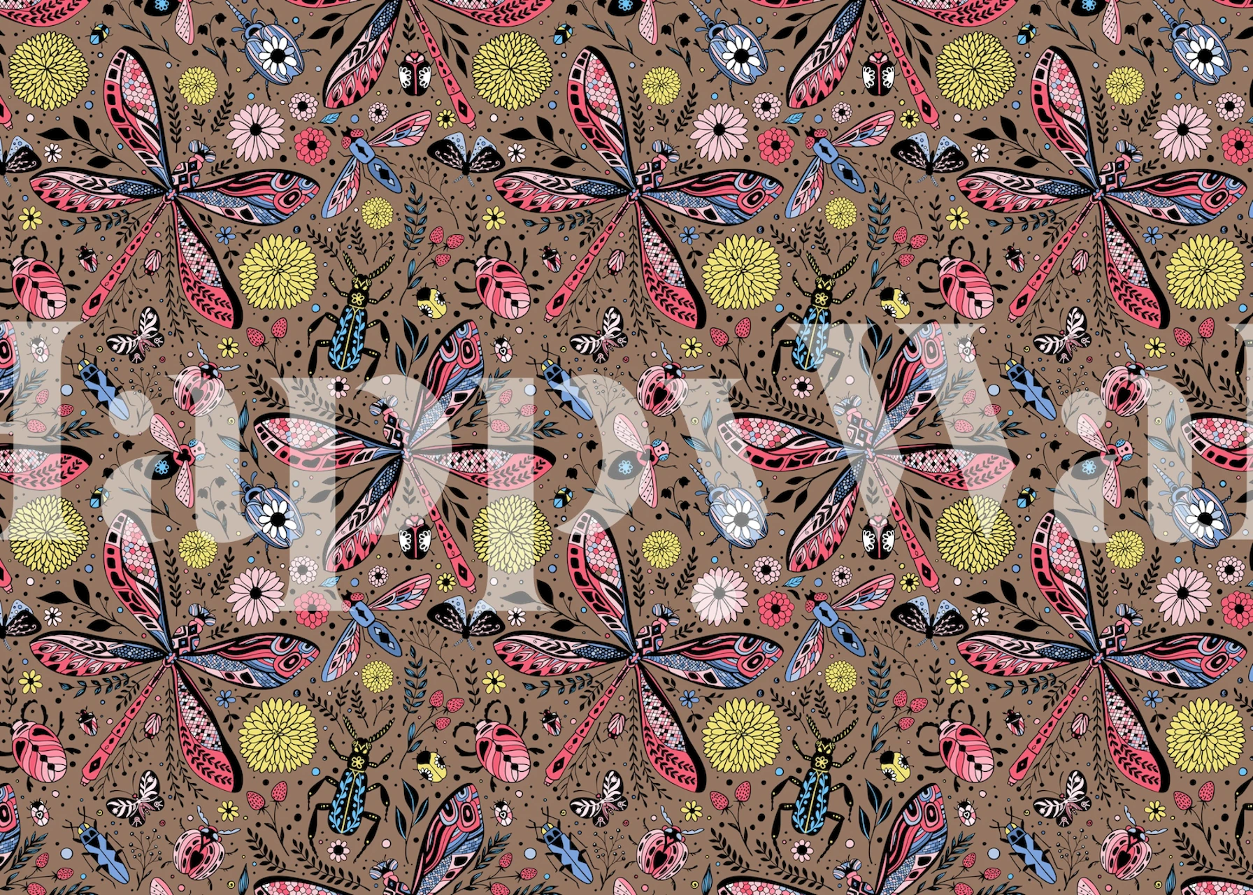 Doodle bugs wallpaper design in a room