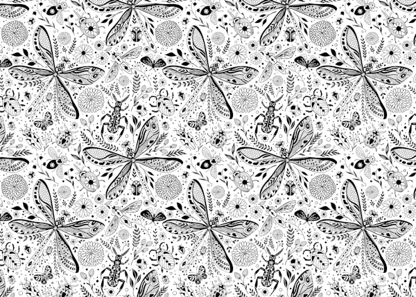 Doodle bugs on dark blue