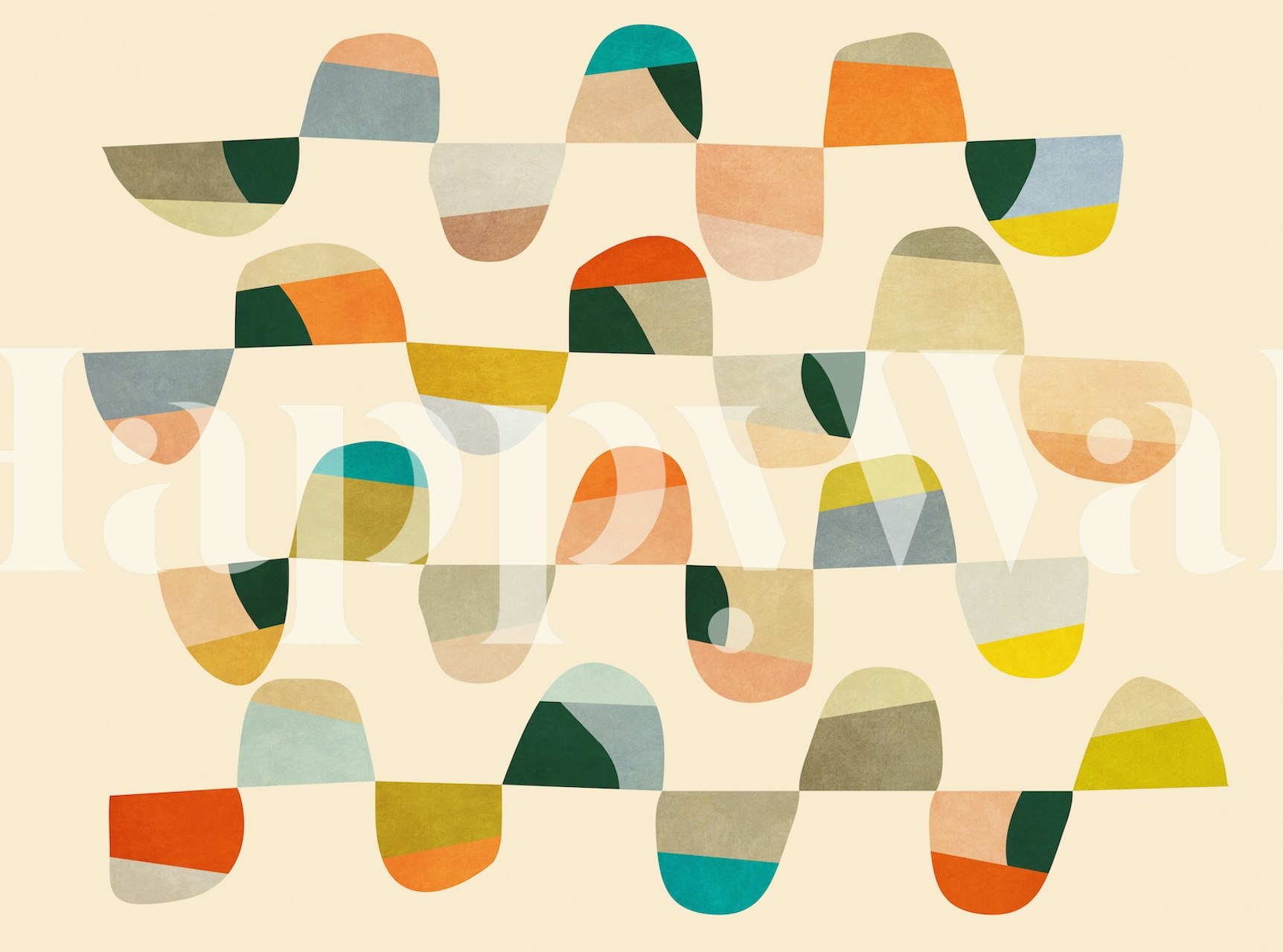 Lebendige gemusterte Tapete in einem Raum