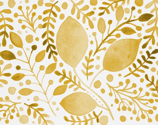 Watercolor branches yellow