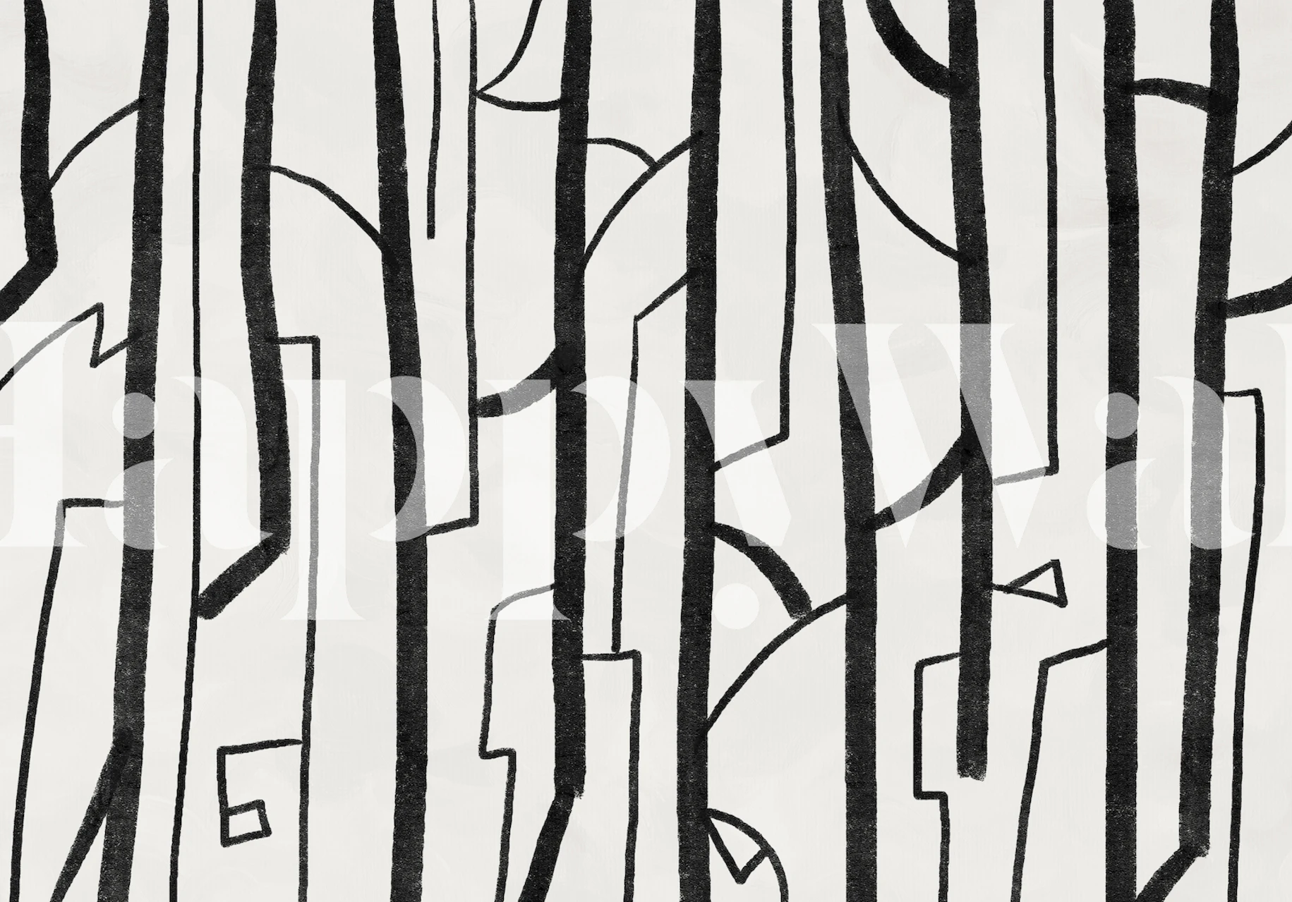 Zwart-wit abstract patroon met rechte lijnen en cirkels wallpaper