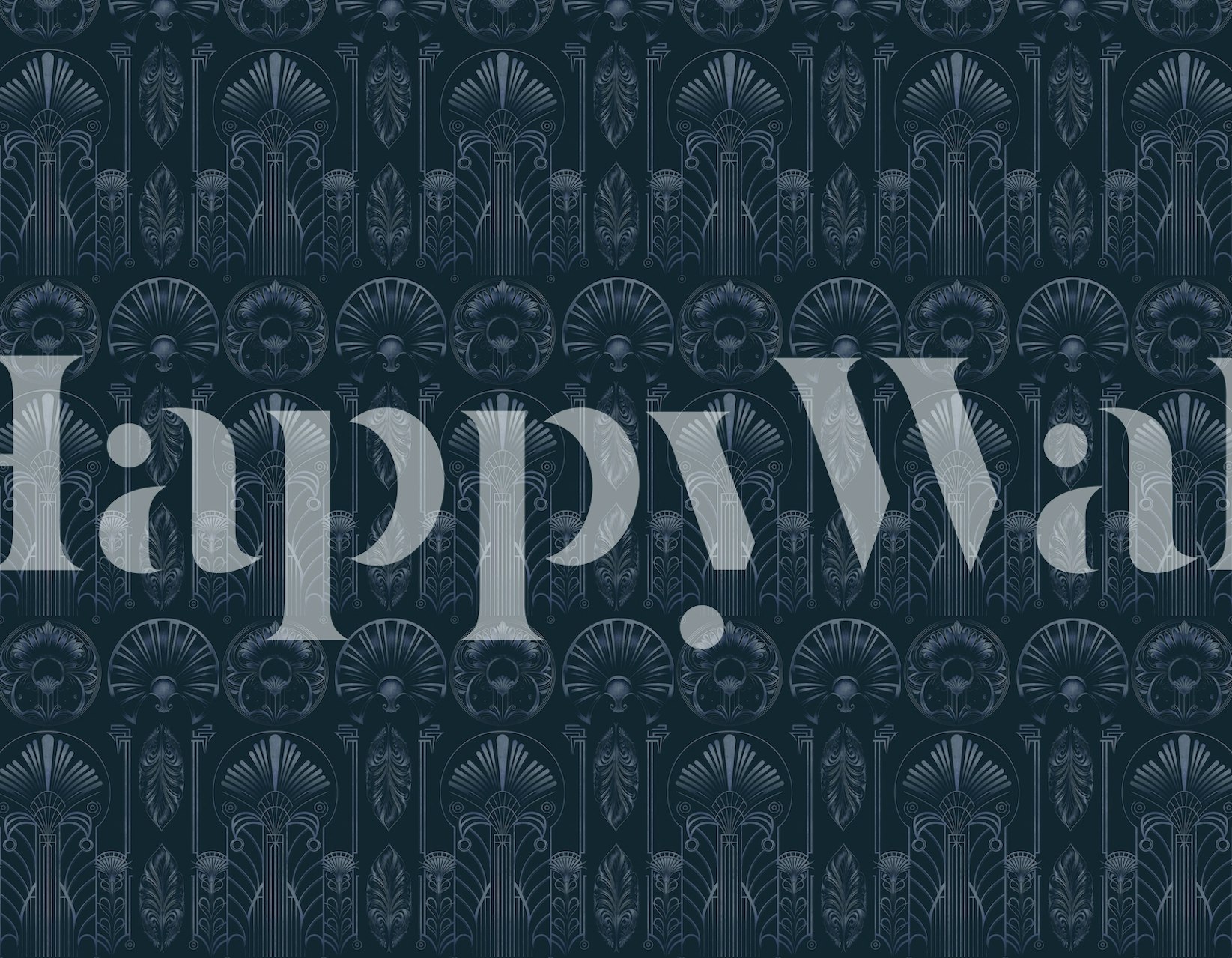 Art Deco Navy Blue Wallpaper | Happywall