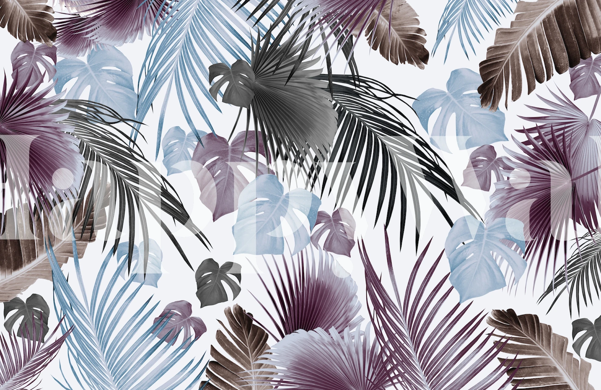 Tropical Jungle Leaves wallpaper in a room