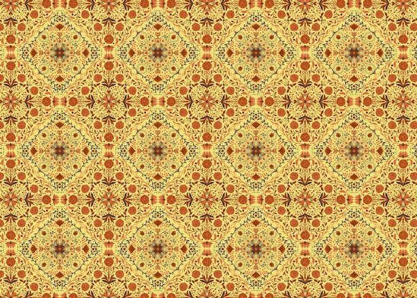 Floral tiles in orange