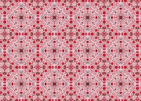 Floral tiles in red