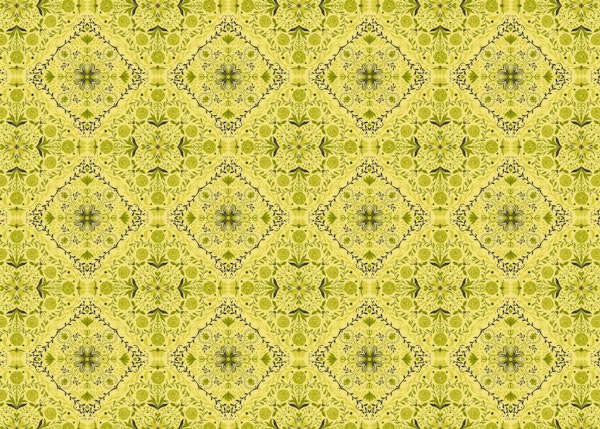 Floral tiles in green