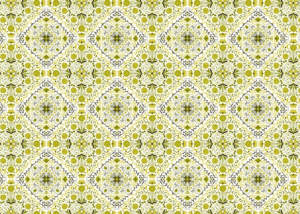 Floral tiles in green 2