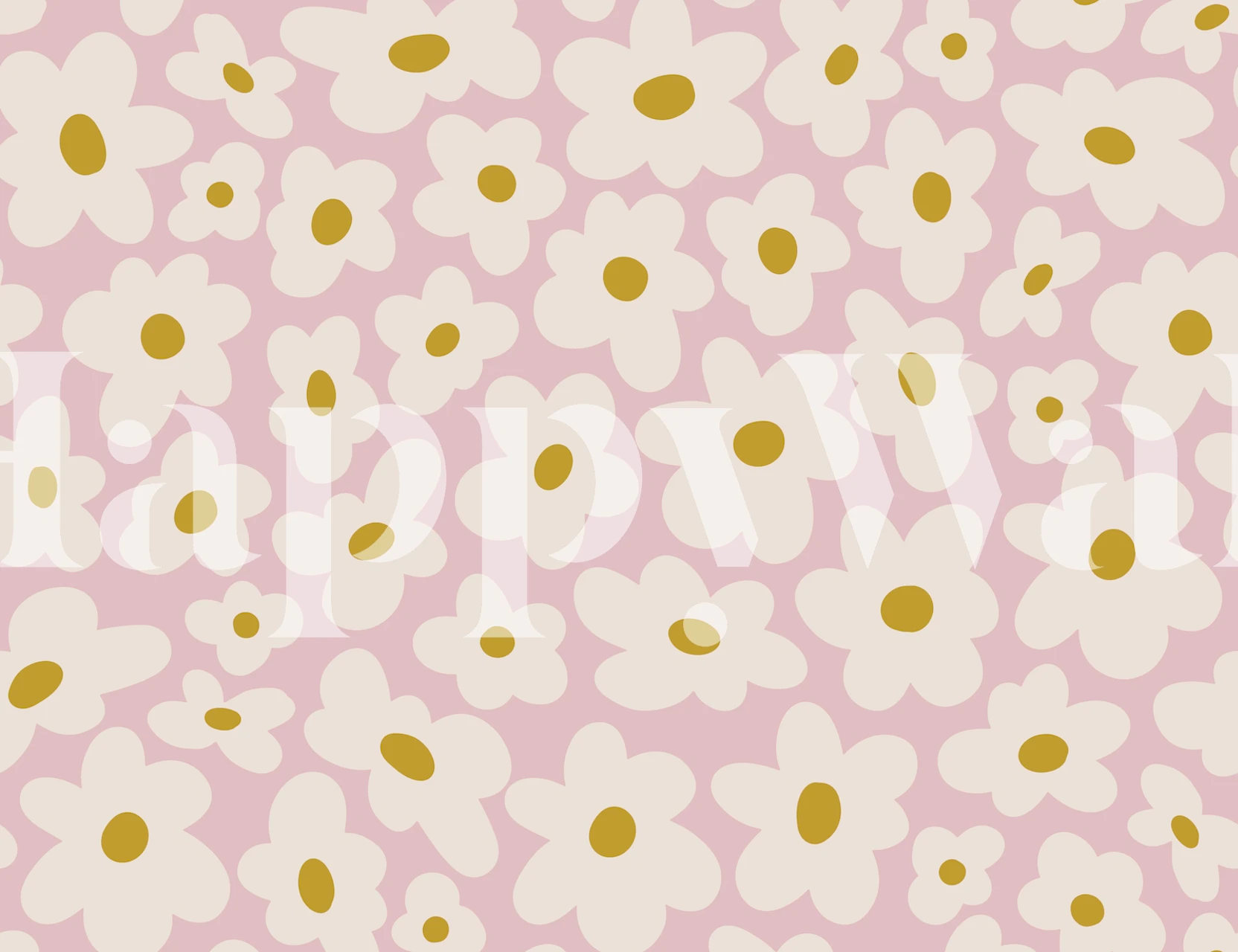 Hippie Flowers Pink tapet i et rom