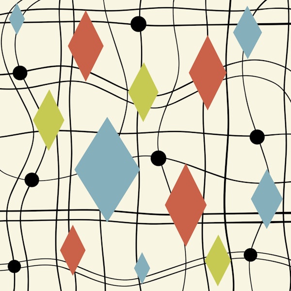 Mid Century Rhombus 50s Colors