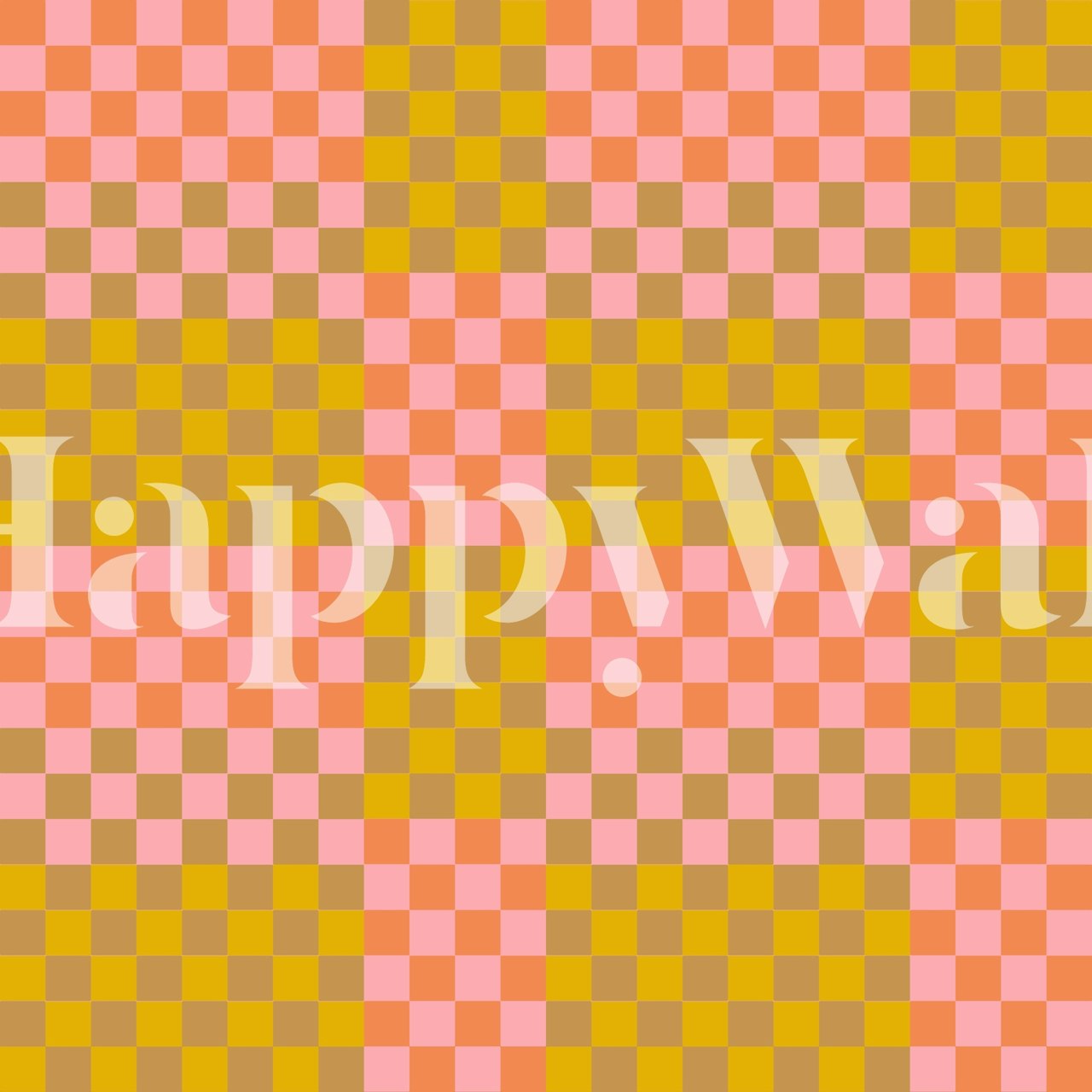 Carta da parati Checkerboard in Pink mostrata in una stanza