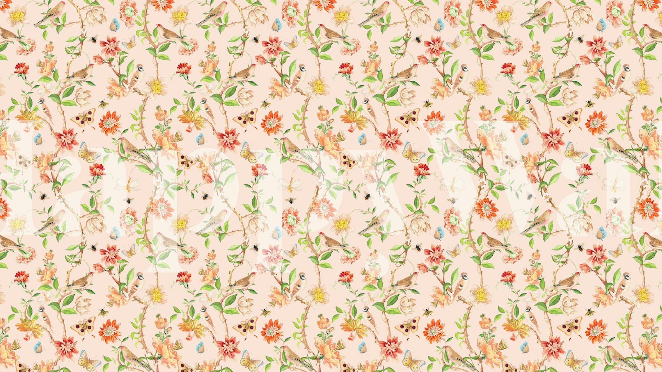 Antique Chinoiserie Garden wallpaper pattern