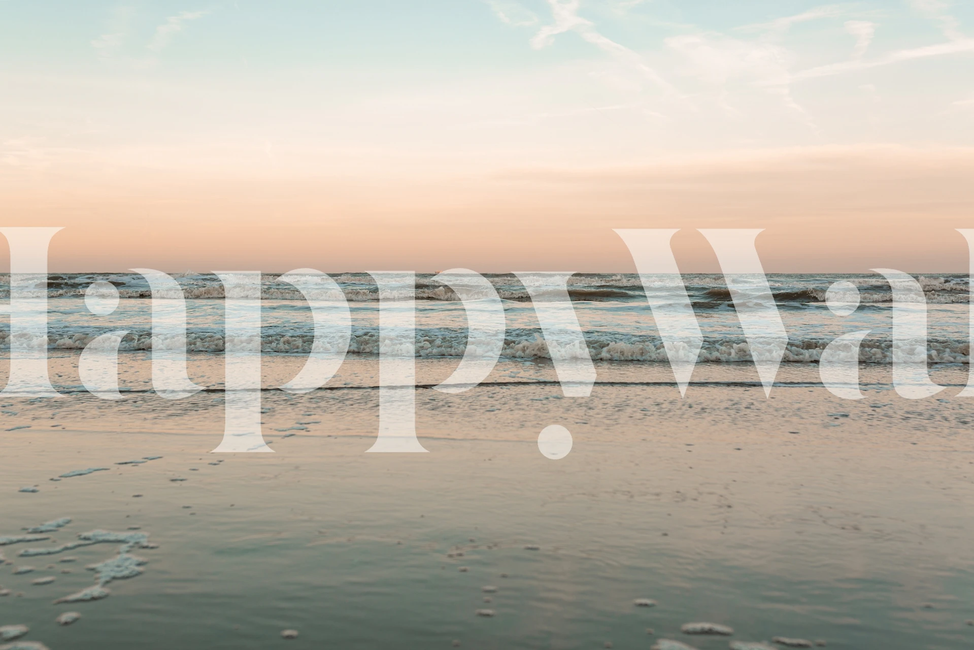 Ocean waves at sunrise with blue and peach hues beach wallpaper