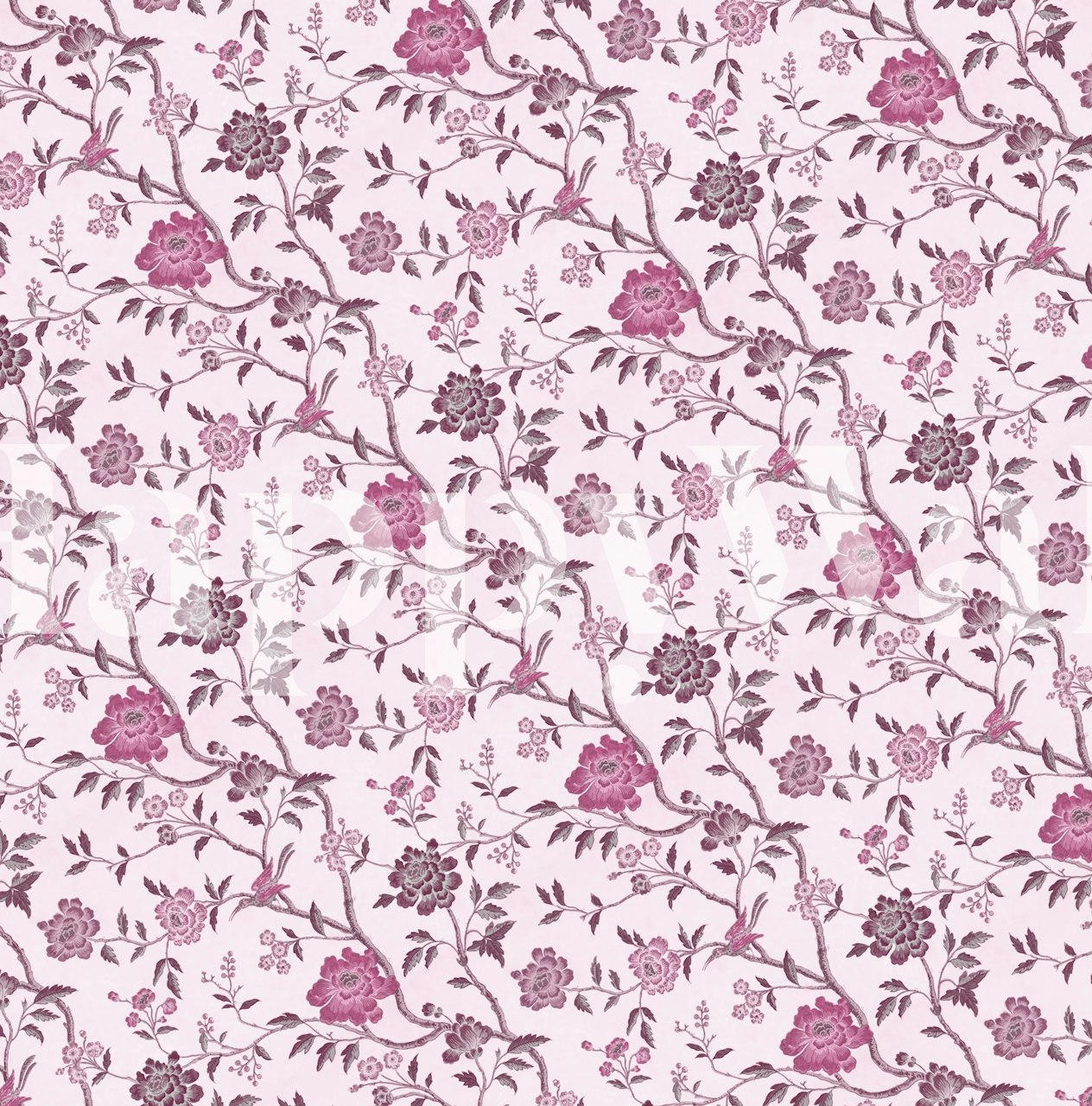 Vintage Floral Wallpaper in einer Raumgestaltung