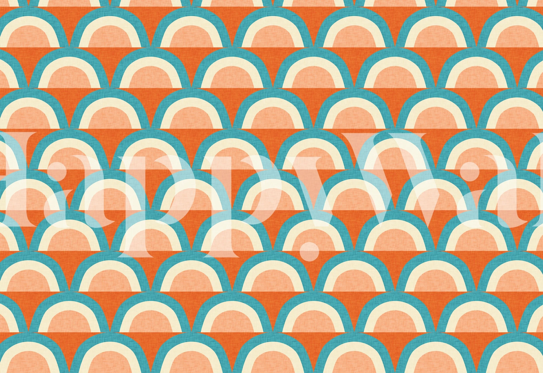 Nuevo diseño de papel tapiz Mid Mod Rainbow Blue