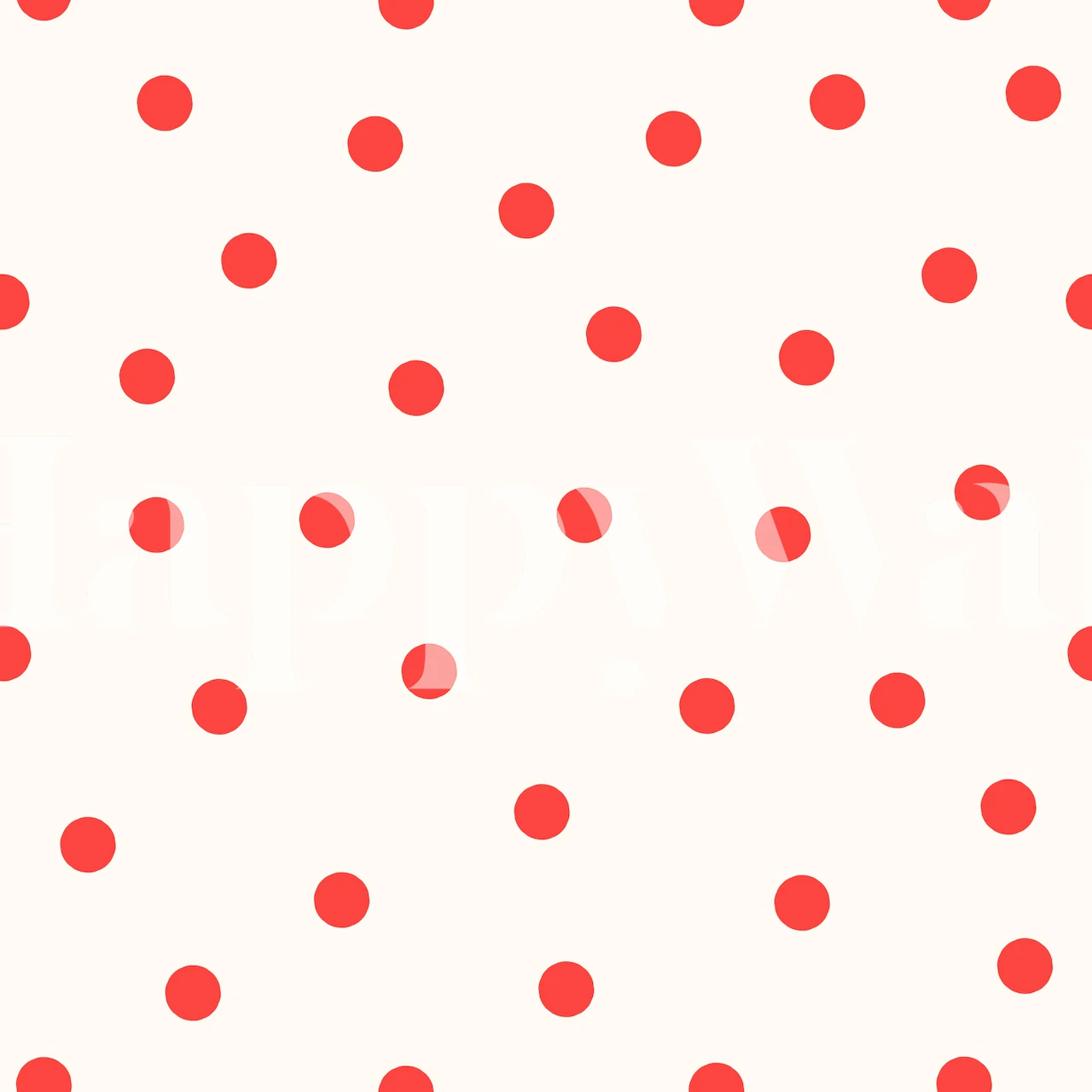 Red polka dots on a cream background wallpaper