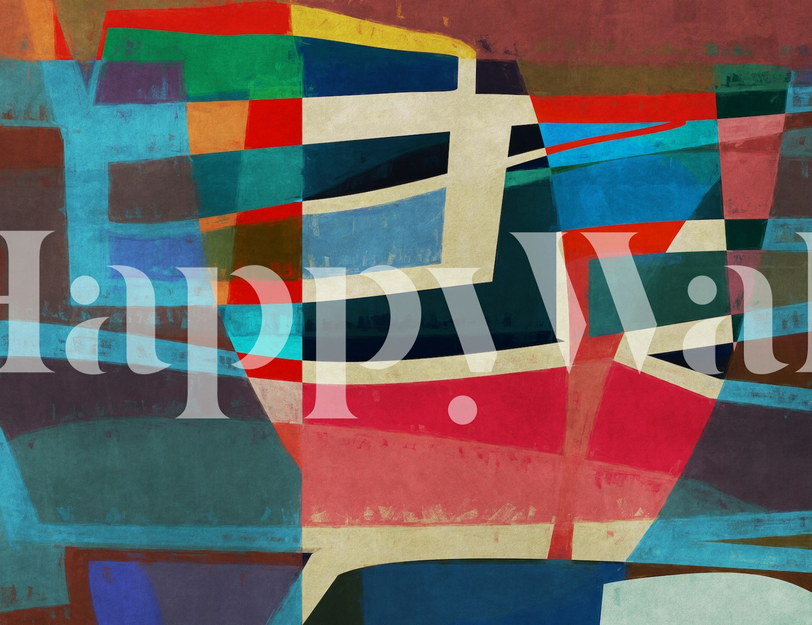 Colorful geometric abstract shapes and patterns wallpaper