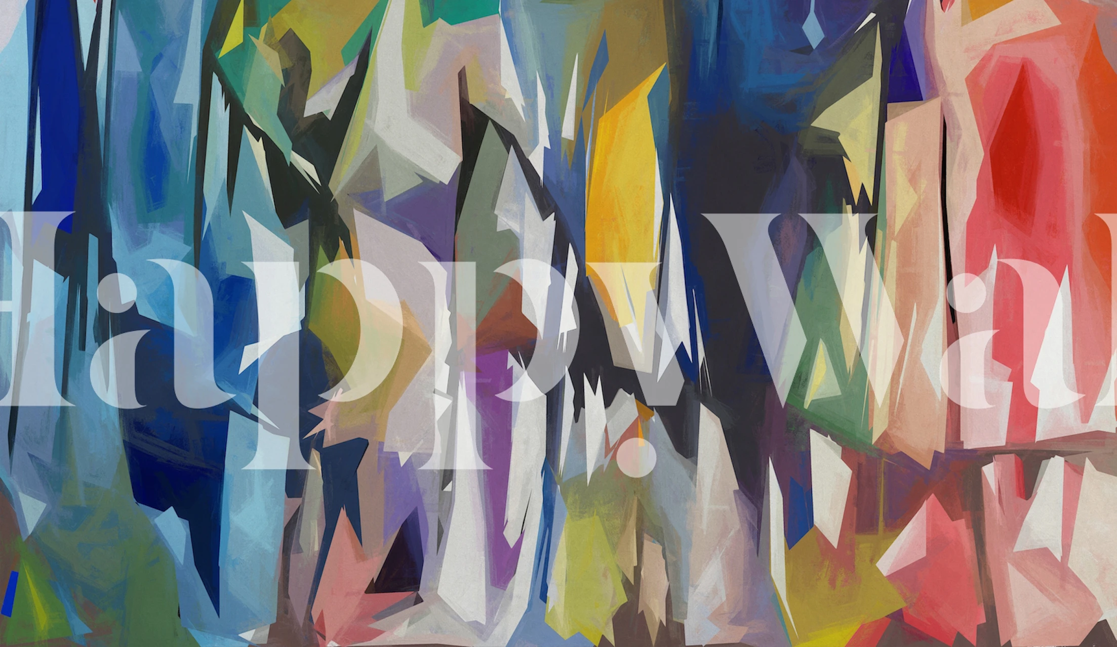 Abstract colorful wallpaper with vibrant geometric shapes and patterns