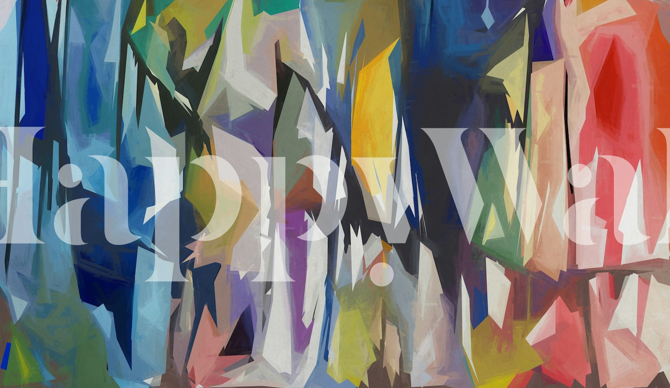 Abstract colorful wallpaper with vibrant geometric shapes and patterns