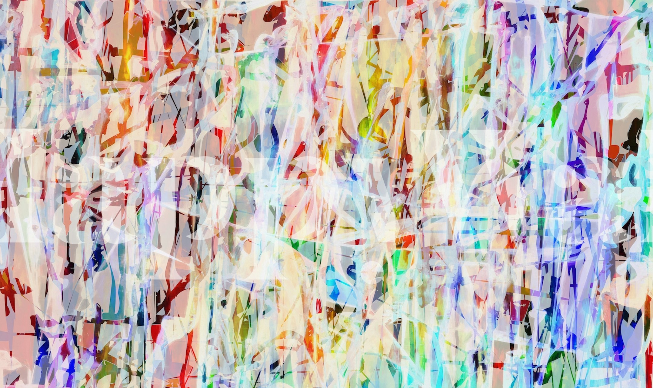 Colorful abstract wallpaper featuring dynamic brushstrokes in various colors including red, blue, green.